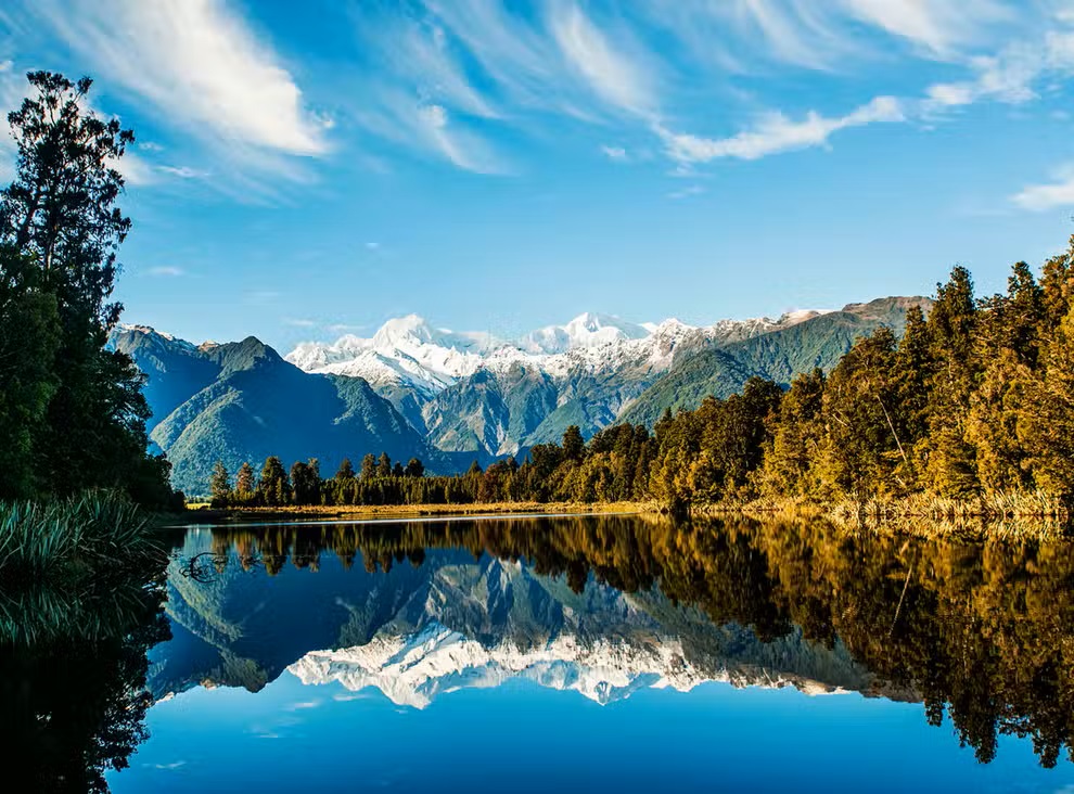 Jezero Matheson na Jižním ostrově, Nový Zéland